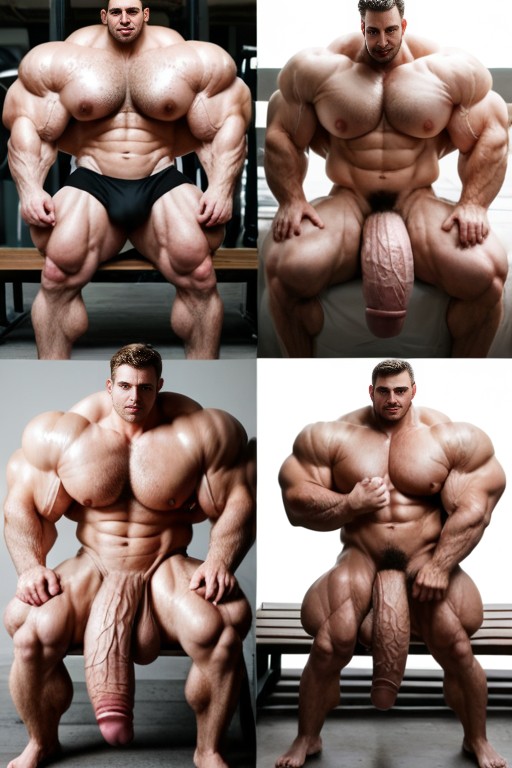 Massive Biceps, Sweaty, Hairy Legs AI Gay Porn