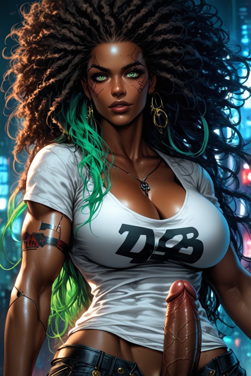 Multi Colored Hair, 18+, Afro AI Porn
