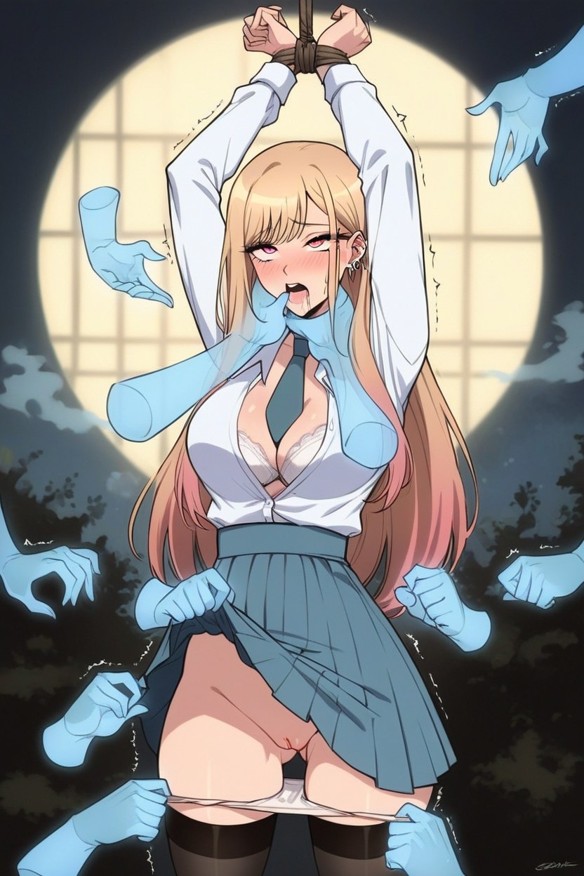 Depth Of Field, Hands In Her Mouth, Horny Hentai AI Porn