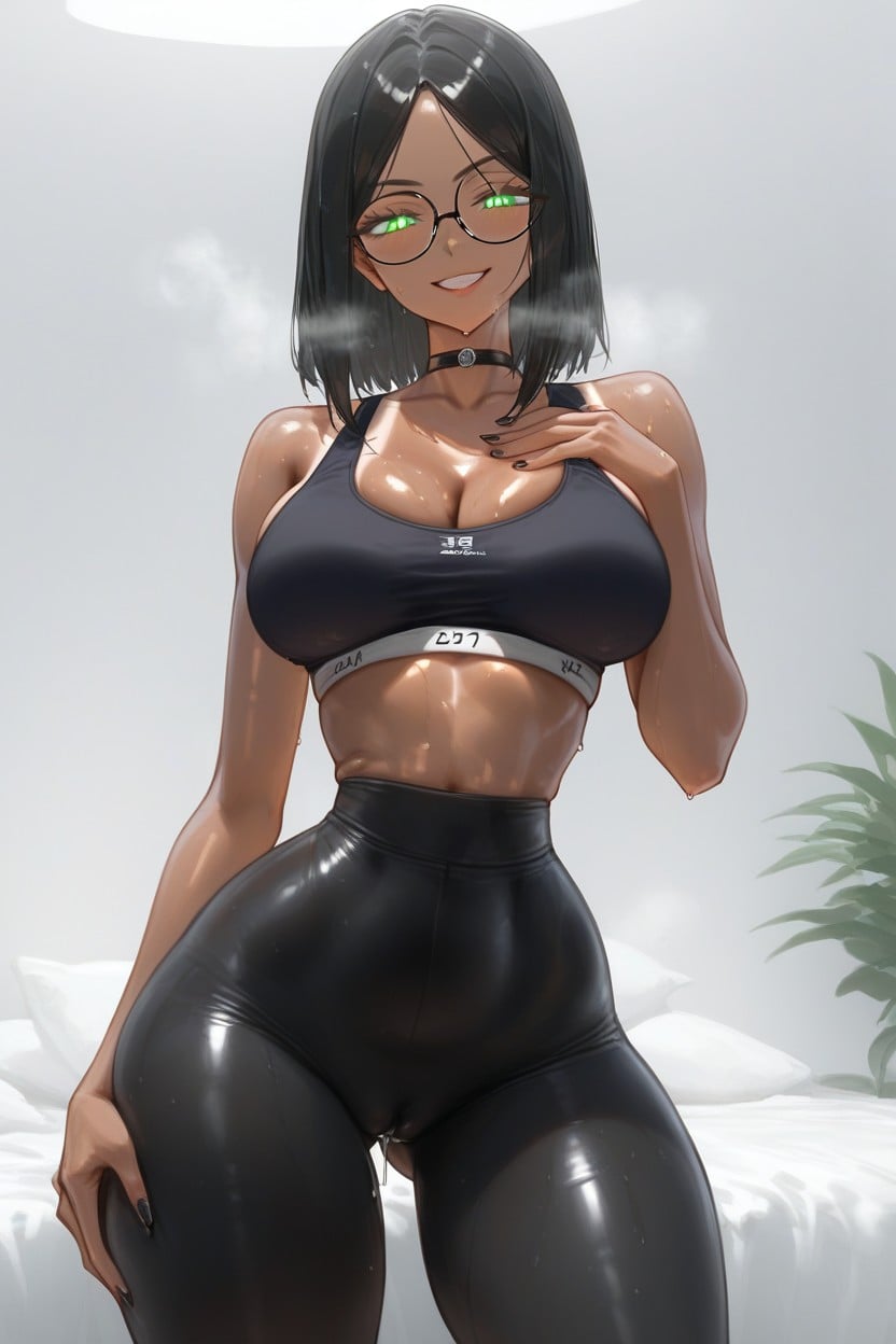 Visible Breath, Navel Exposed, Bedroom Hentai AI Porn