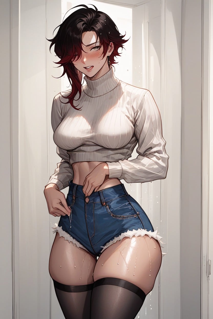 Super Saggy Breasts, Horny, Muted Colors Hentai AI Porn