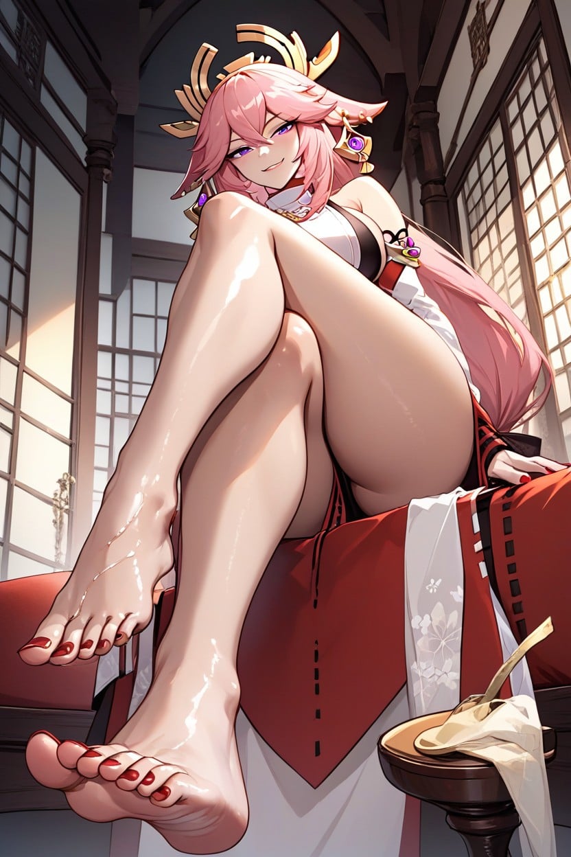 Full Body, Thick Thighs, Oiled Skin Hentai AI Porn