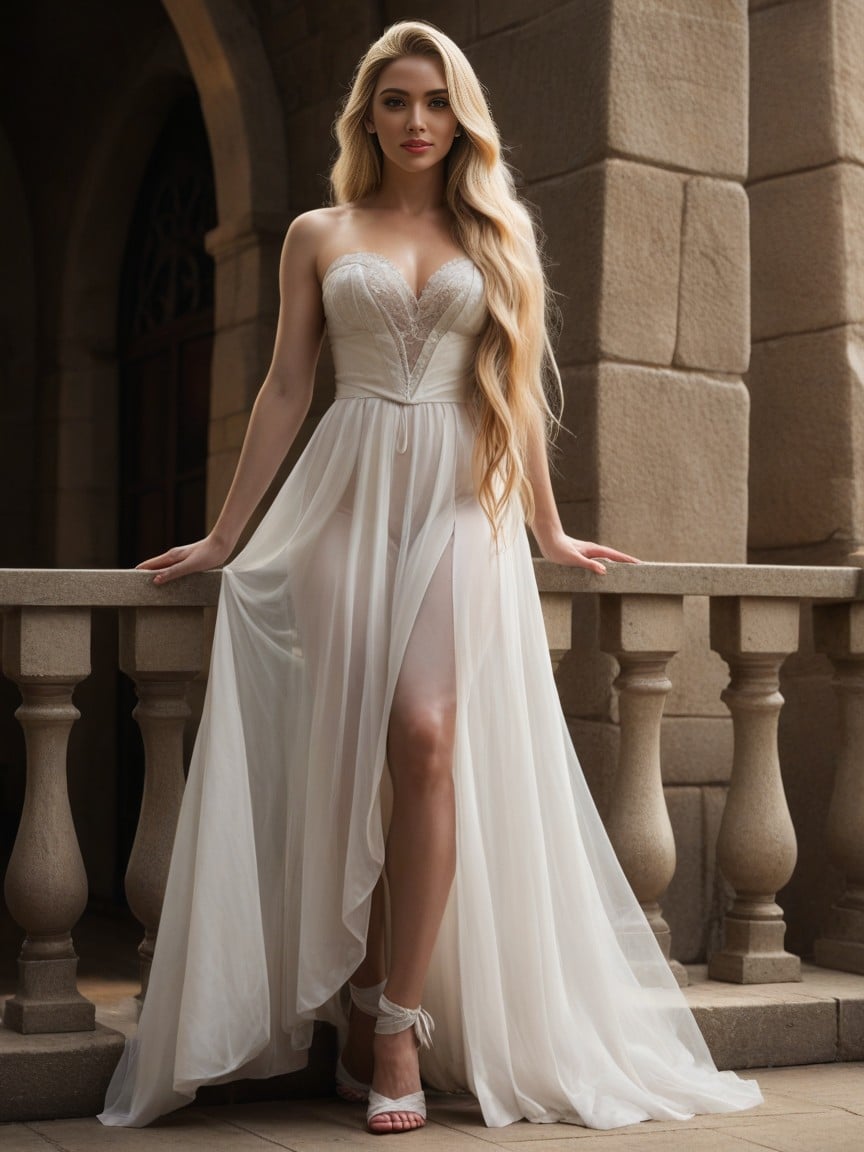 Extra Long Hair, Longest Hair Length Possibly, Small Breasts AI Porn