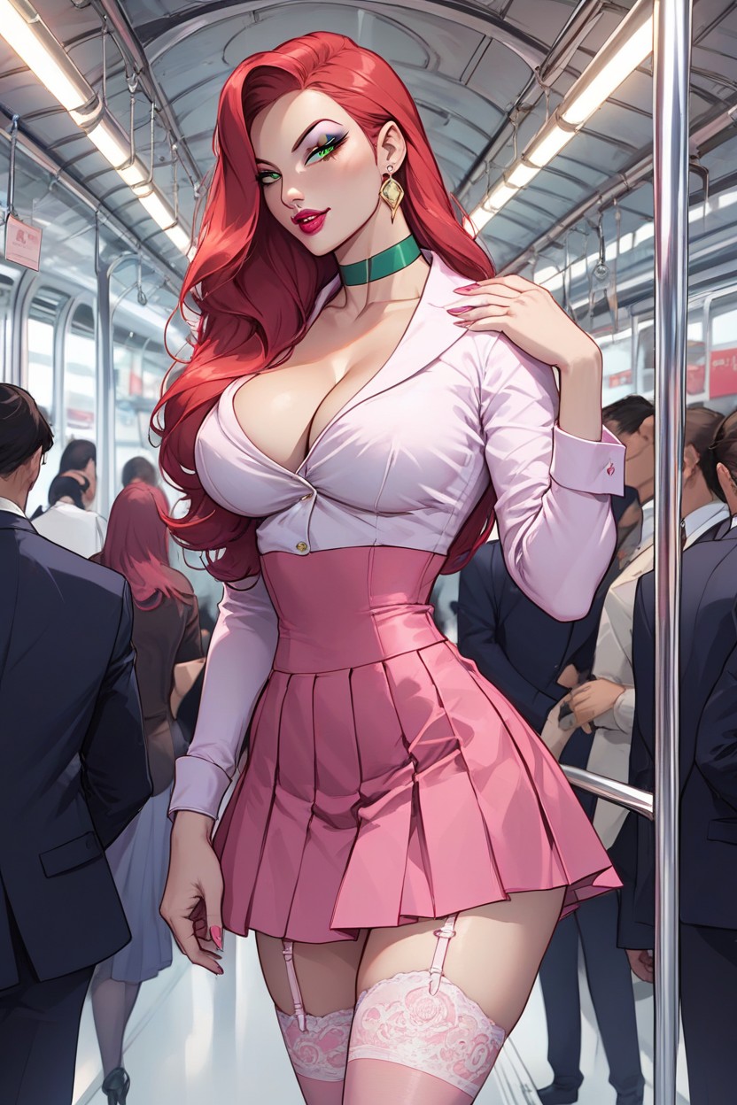 Puffy Breast, Pink Skirt, Makeup Hentai AI Porn