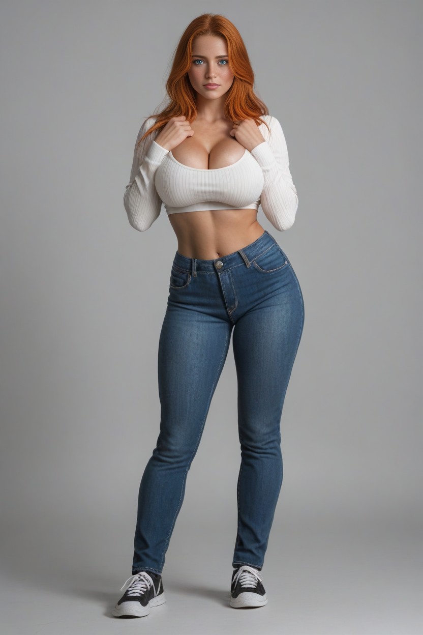 Ginger Hair, Long Length, Shy AI Porn