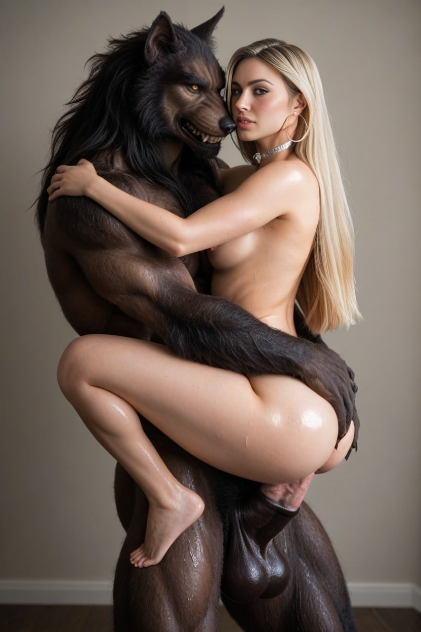 Bimbo Lips, Beautiful Shiny Long Hair, Oiled Skin AI Porn