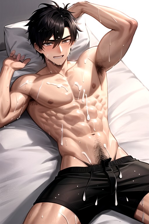 Penis Leaking, Horny, Spreading Legs AI Gay Porn