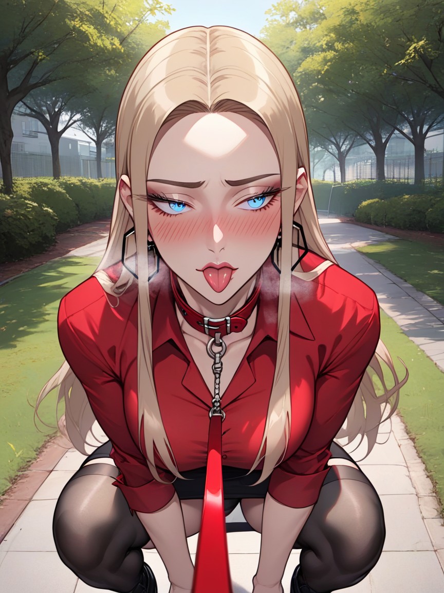 Heavy Breathing, Large Eyes, Cat Pose Hentai AI Porn