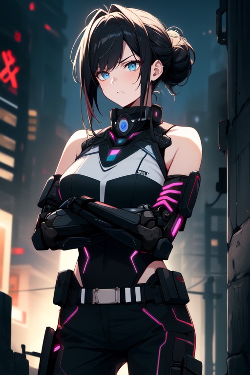 Close Up, Robotic Joints, Chinese Ancestry Hentai AI Porn