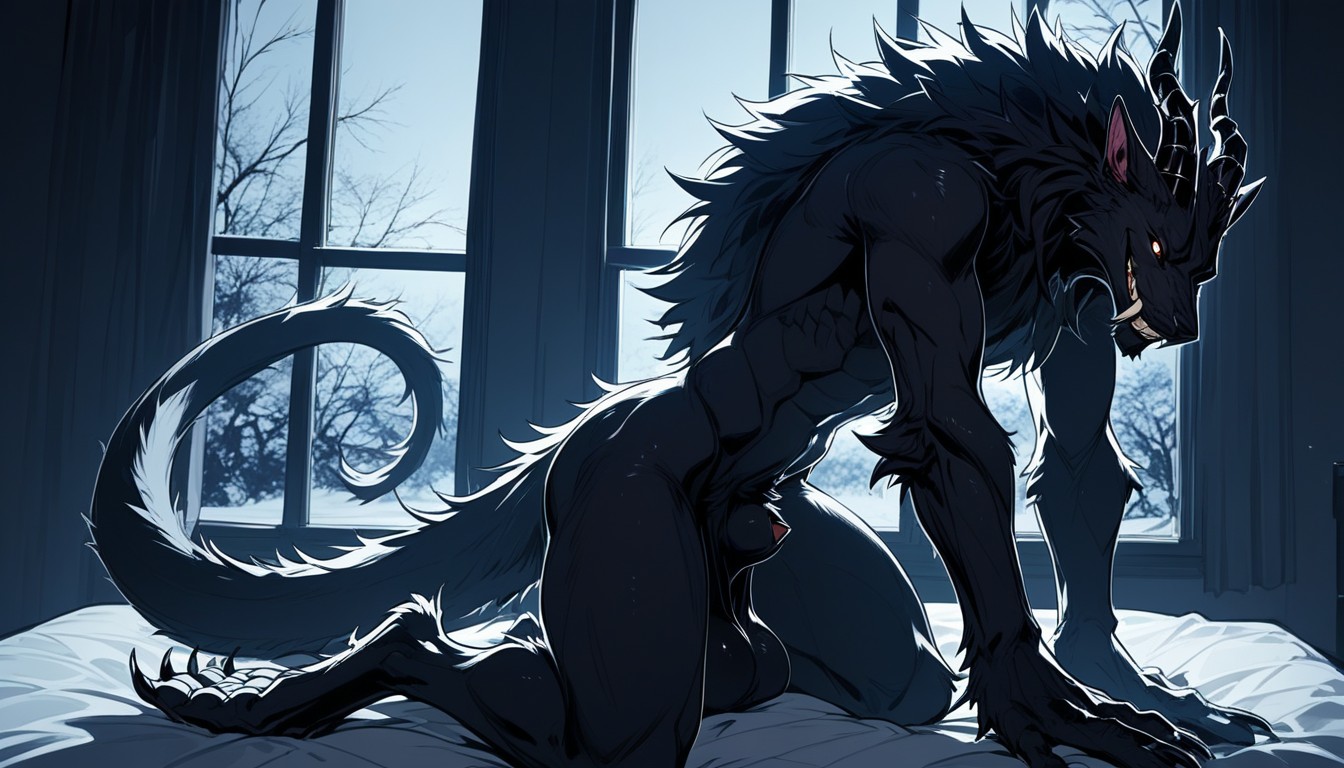 Lean Body, Detailed Face, Night Furry AI Porn