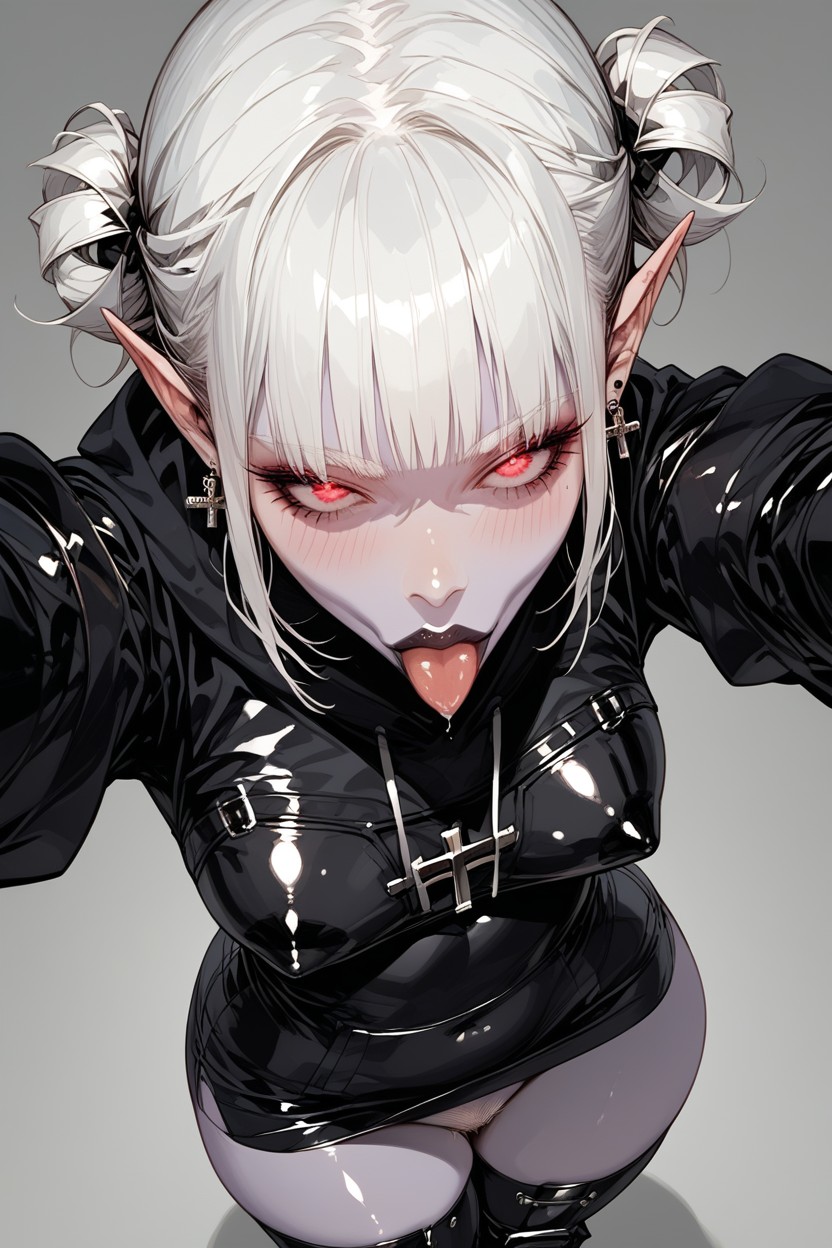 White Hair, Rounded Ass, Wide Hips Hentai AI Porn
