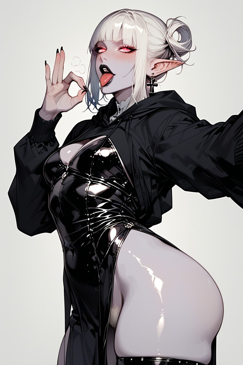 Perfect Anatomy, Black Armored Boots, Highly Detailed Hentai AI Porn