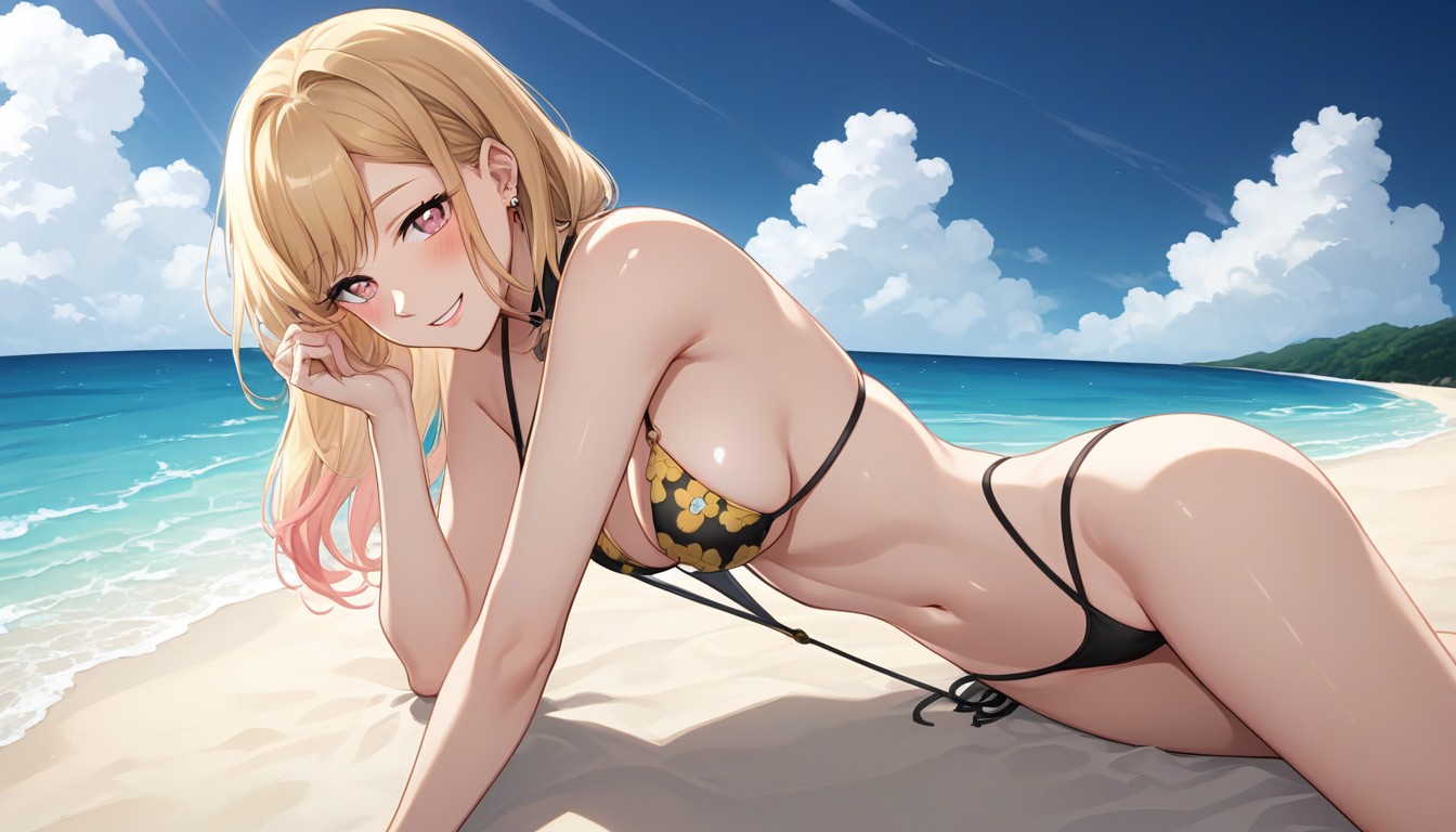 Medium Breast, 1 Person, Bikine Mais Fino AI Porn