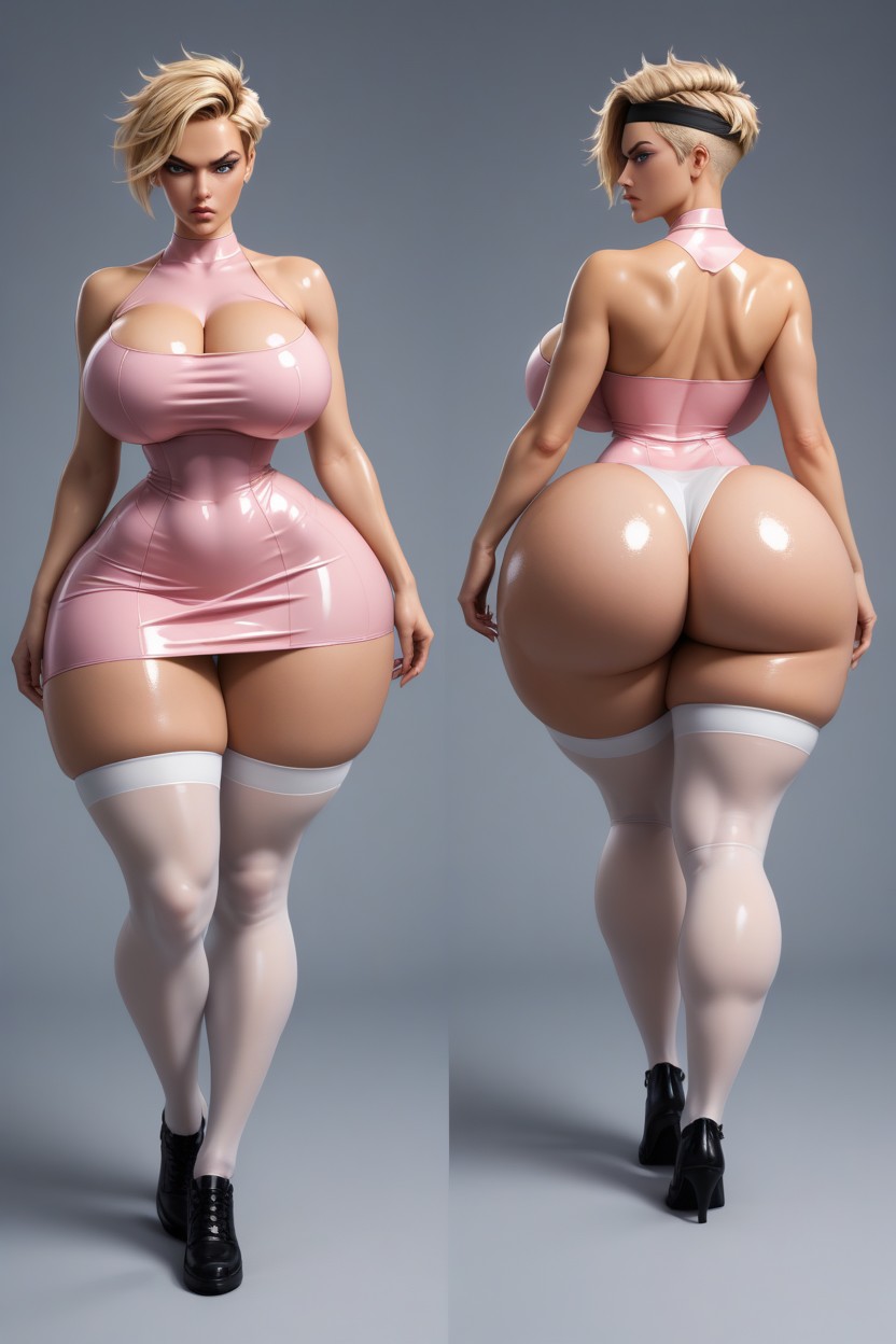 Waist, Model Pose, Blue Eyes AI Porn