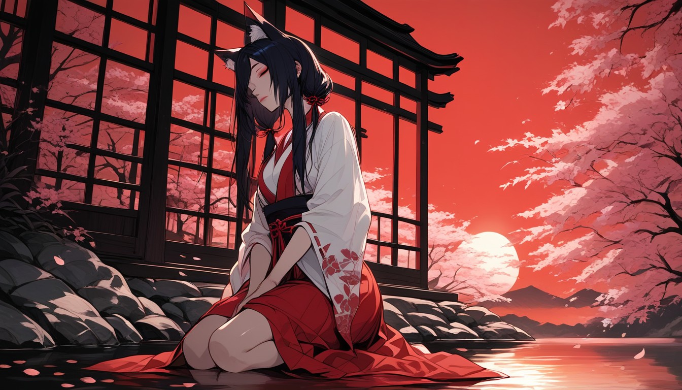 Stone Garden Pond, Shinto Shrine, Medium Ass Hentai AI Porn