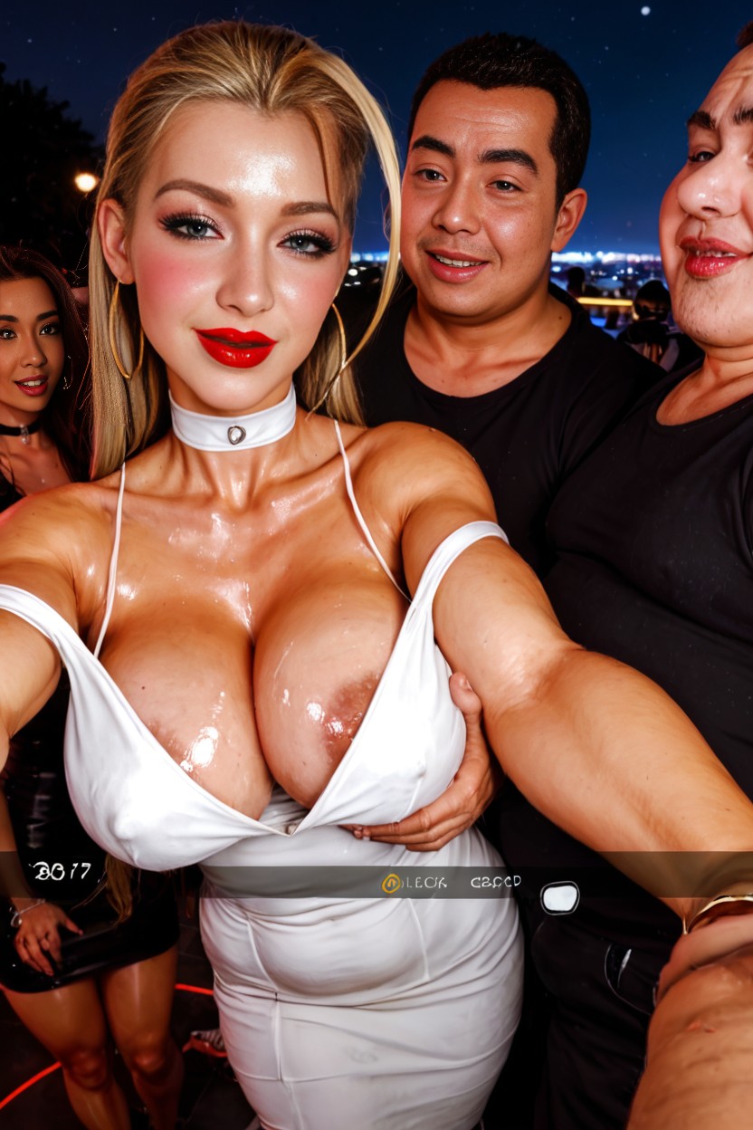Snapchat Selfie, Modern Nightclub, Night AI Porn