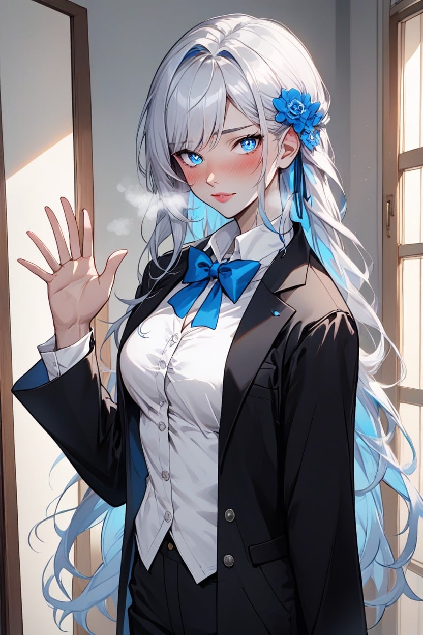 Blushing, Hourglass Body Type, Soft Shadow Hentai AI Porn