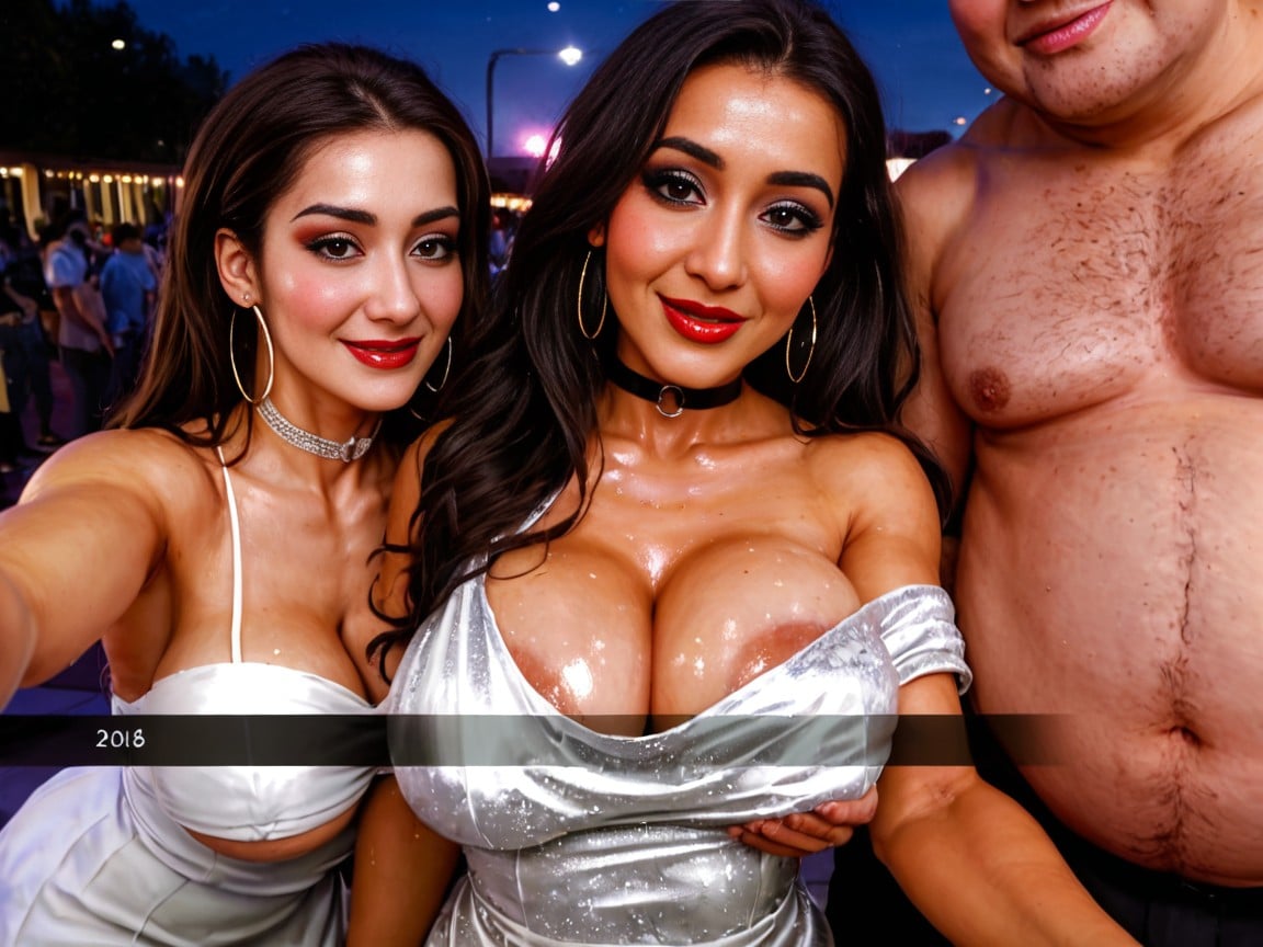 Dark, Dance Floor In Background, Blushing AI Porn