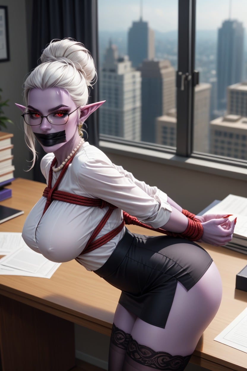 Visible Panties, Seductive, Drow Elf AI Porn