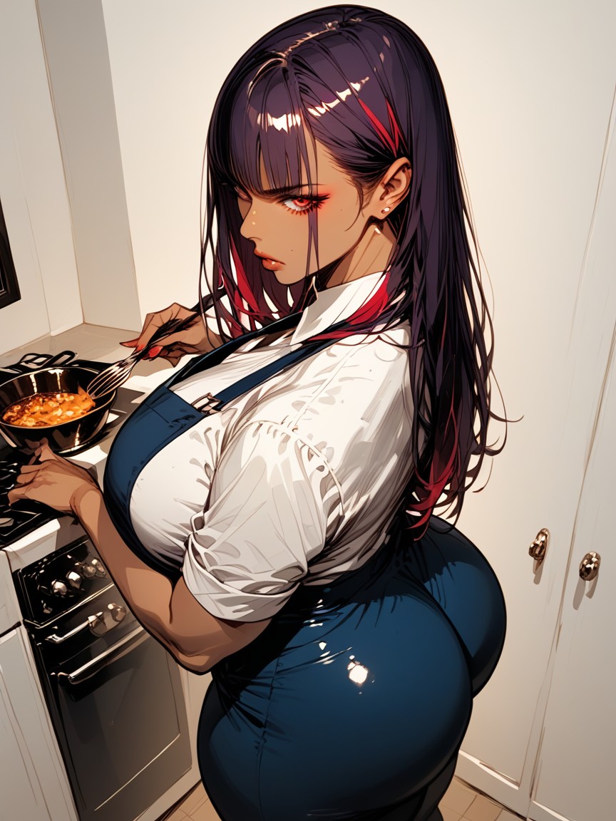Top Down, 20+, Woman Cooking Hentai AI Porn