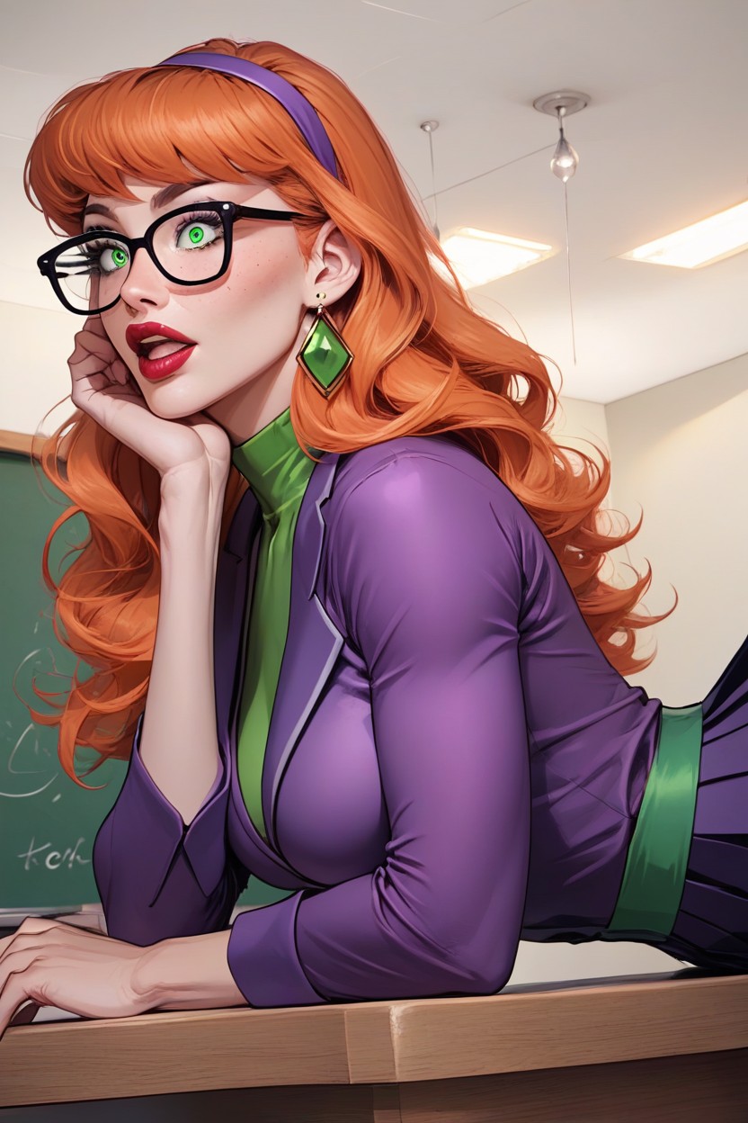 Daphne, Daphne From Scooby Doo, Skinny Hentai AI Porn