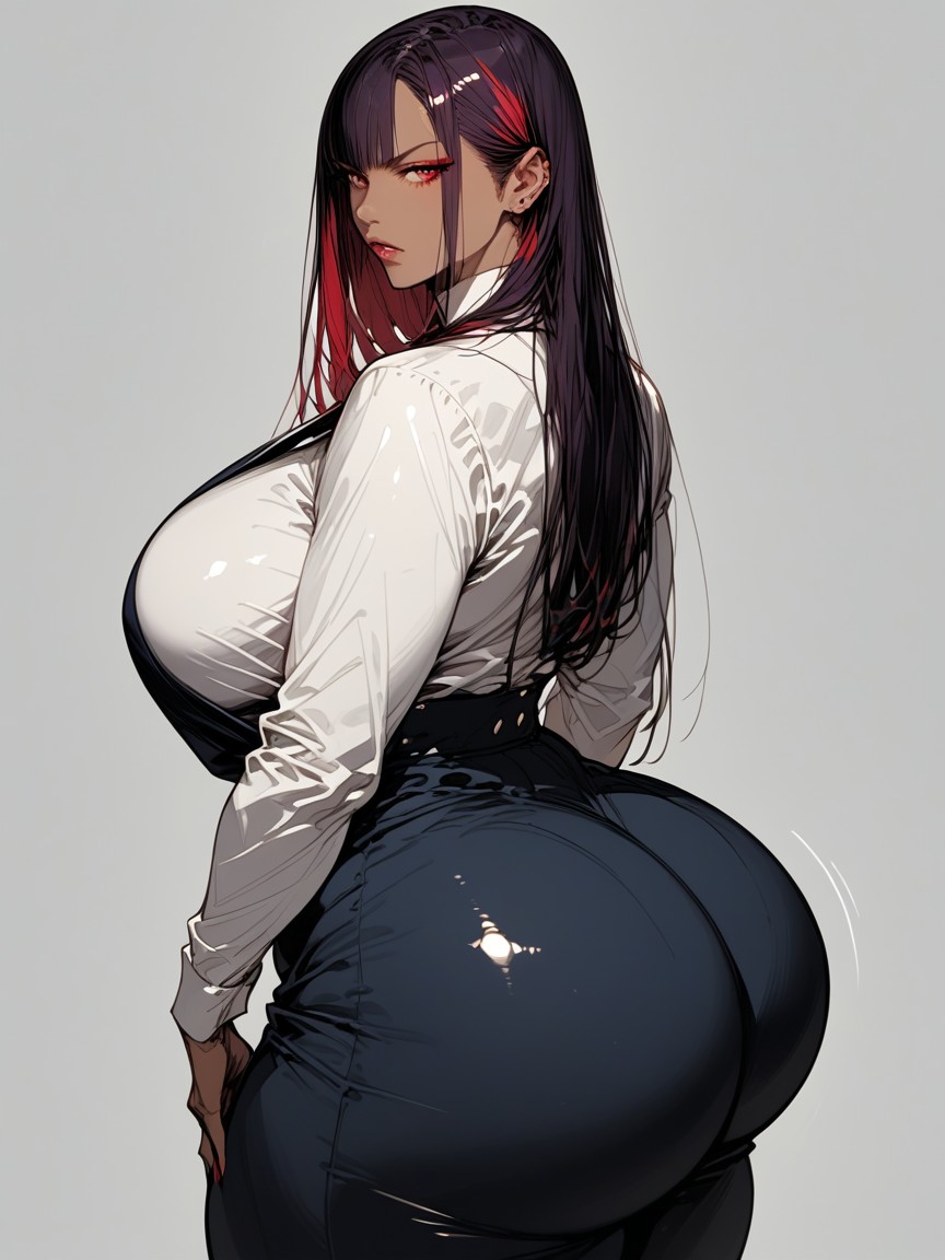 Character Oc Nox, Giant Saggy Breasts, Detailed Hair Hentai AI Porn