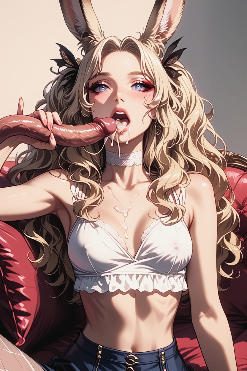 One Breast Out, White Bikini, Orgasm Hentai AI Porn