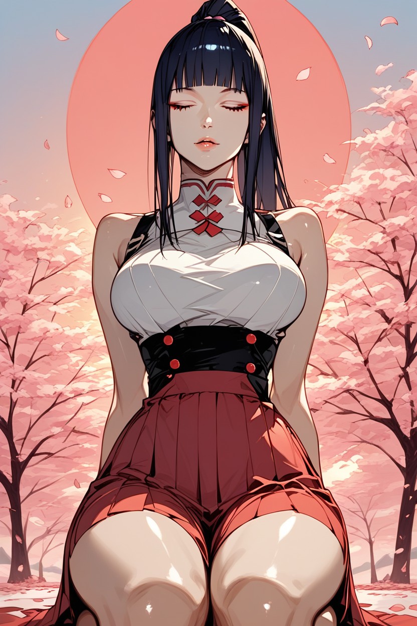 Cherry Blossoms, Full Lips, Bust Shot Hentai AI Porn