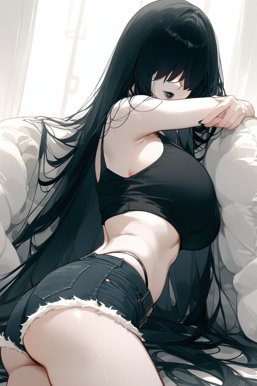 Eyes Hidden Behind Hair, Eyes Behind Hair, Eyes Behind Bangs AI Porn