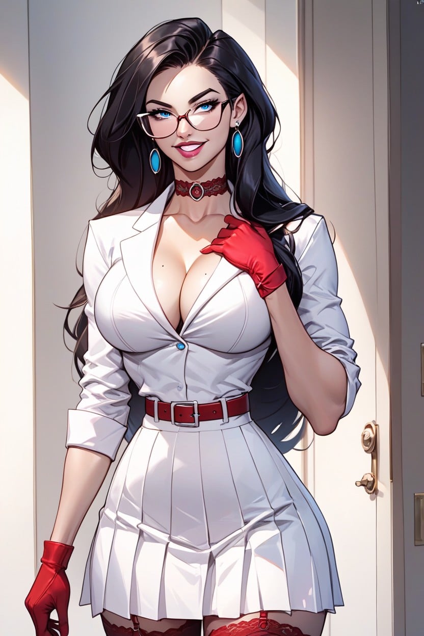 Busty Lips In Pink Lipstick, 18+, Wasp Waist Hentai AI Porn