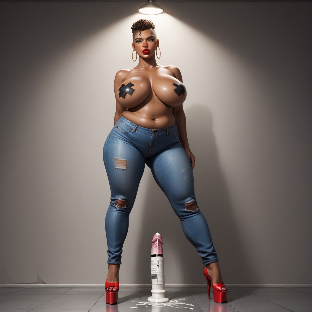 Full Body, Thick, Makeup AI Porn