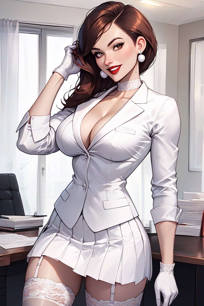 Eyeliner, Long Eyelashes, Office Hentai AI Porn