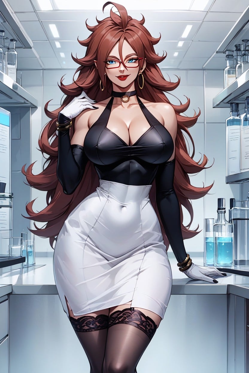 Happy, Long Eyelashes, Android Outfit Hentai AI Porn