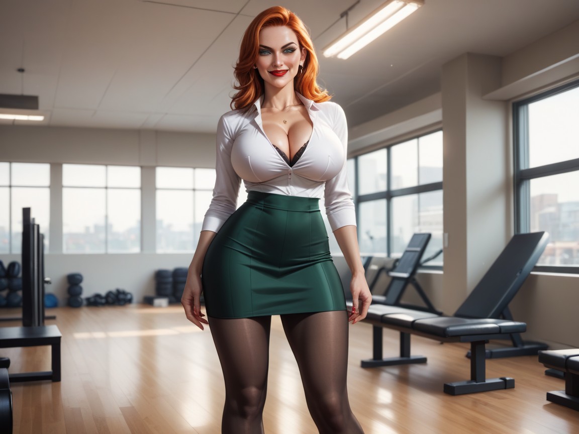 In Background, 30+, Massive Breast AI Porn