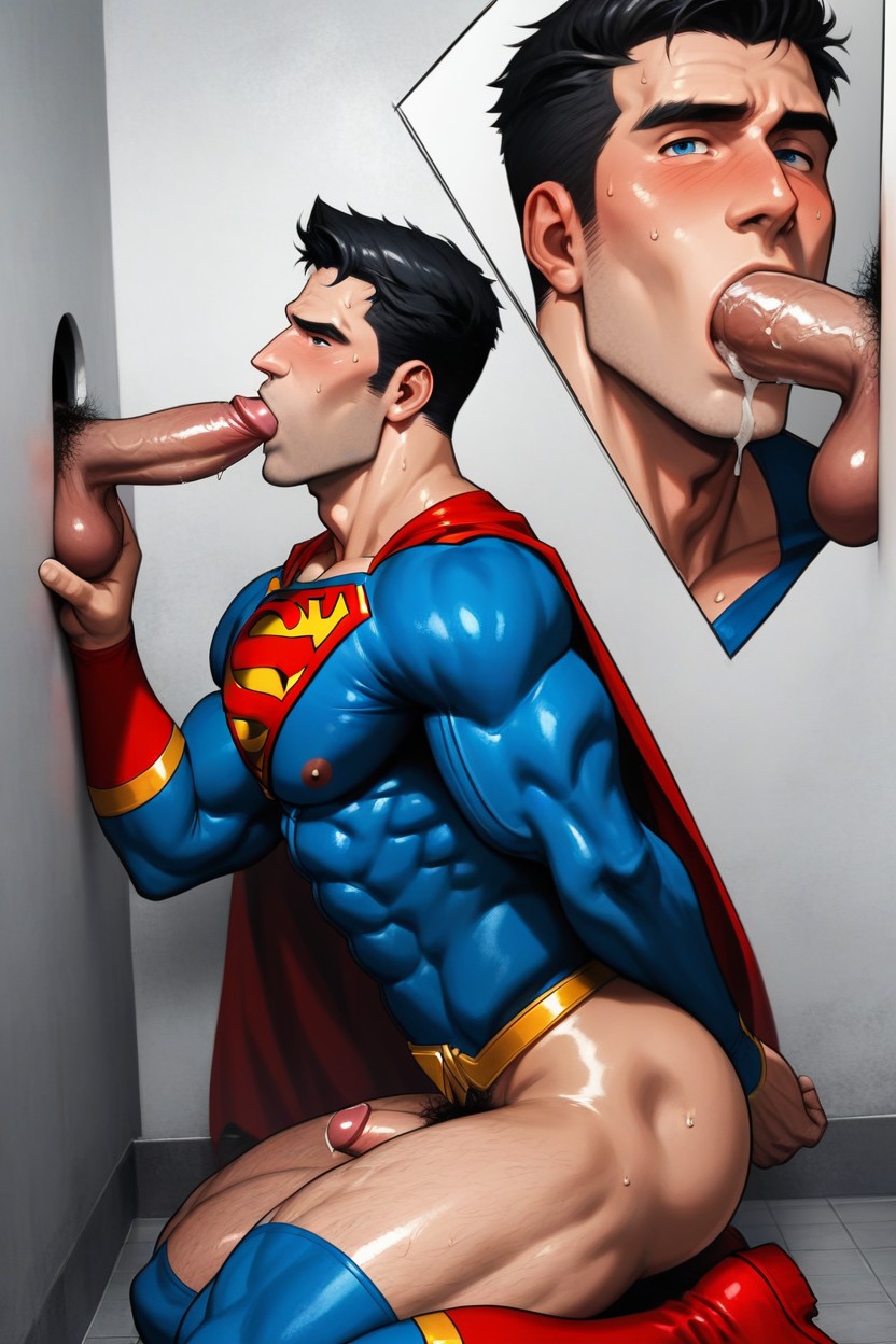 Ahegao, Godlike Manly Handsome Face, Scandinavian AI Gay Porn