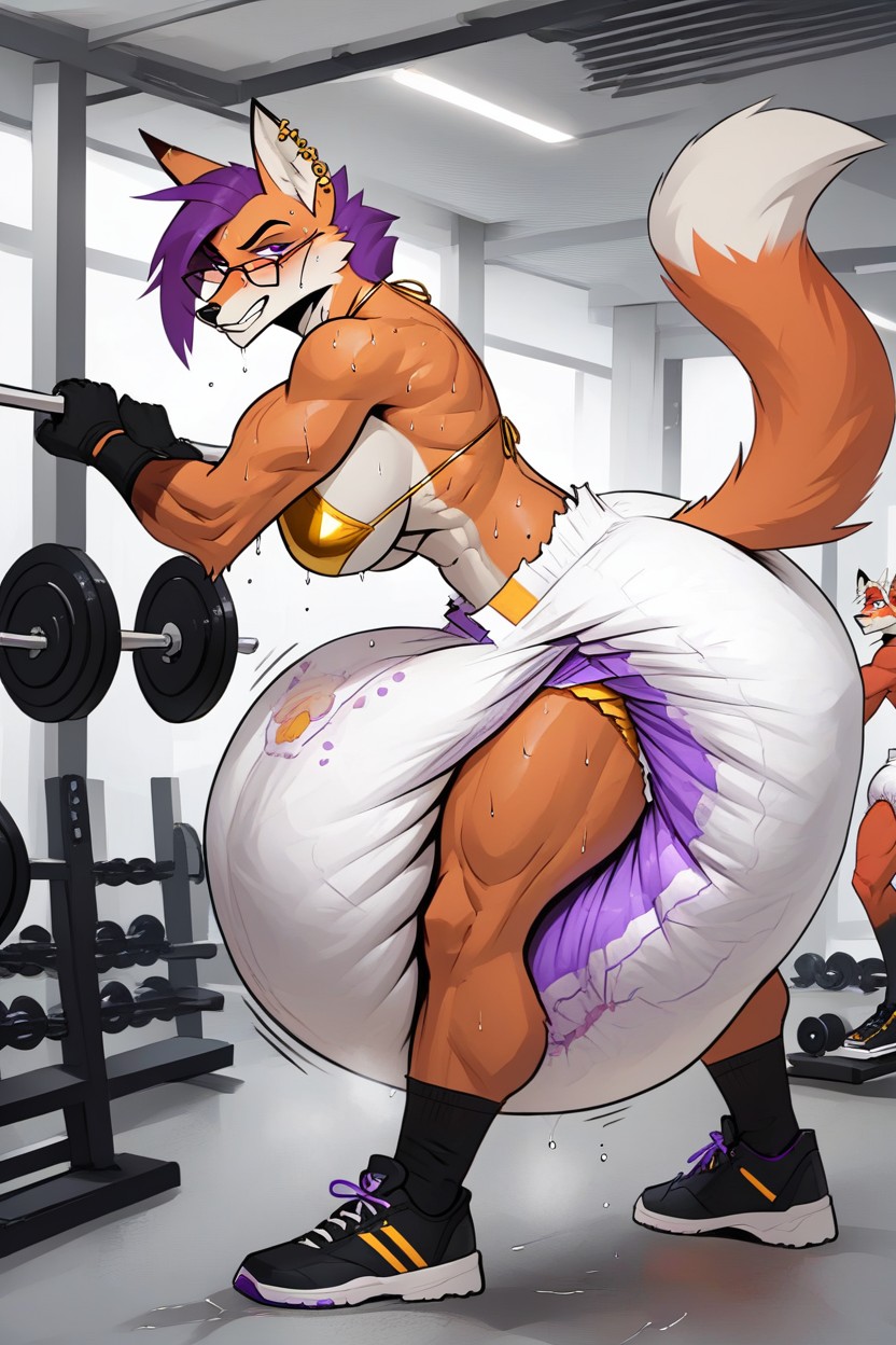 Hyper Detailed Veins, Purple Hair, Vascular Furry AI Porn