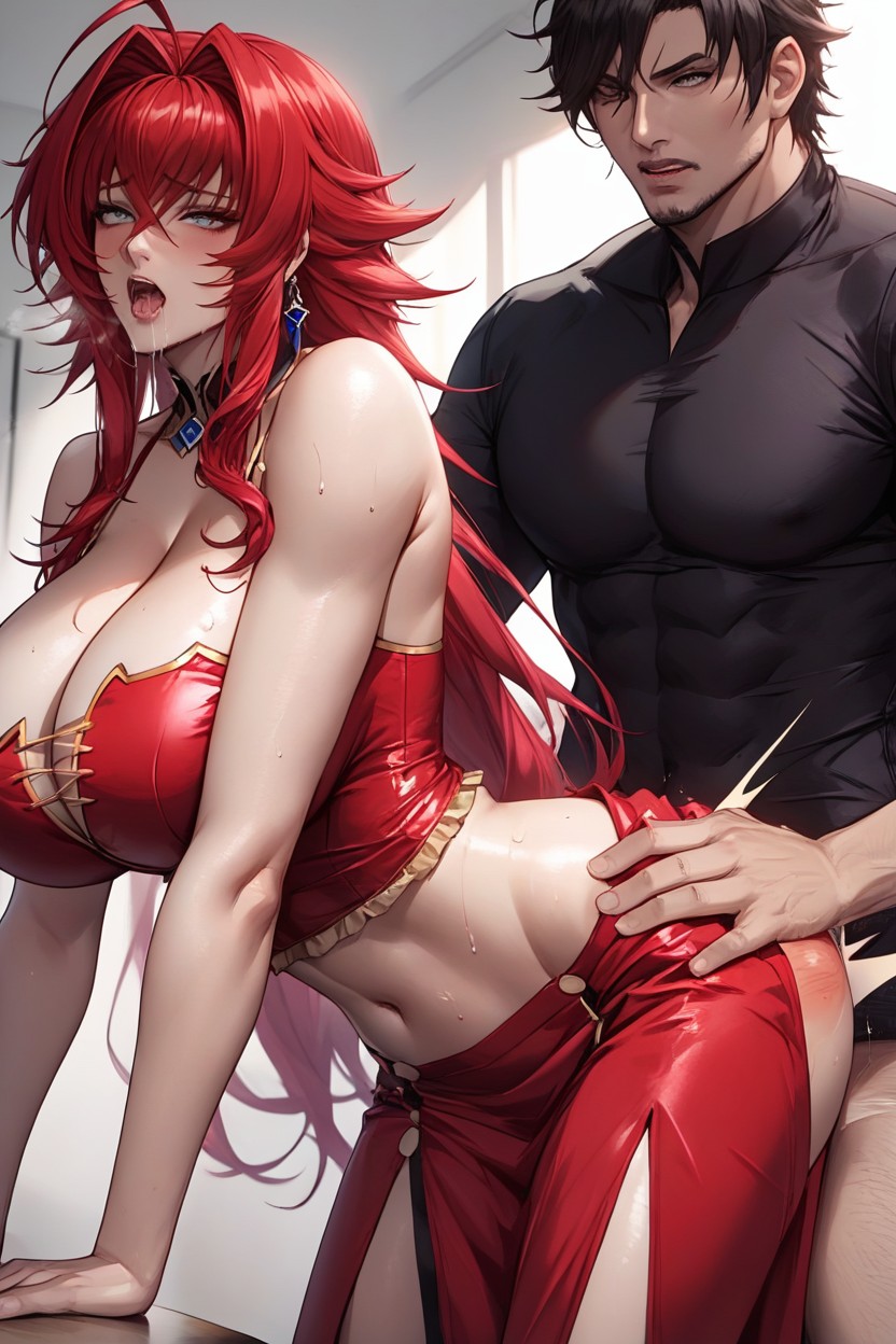 Standing Doggystyle Sex, Seductive Eyes, Drooling Hentai AI Porn