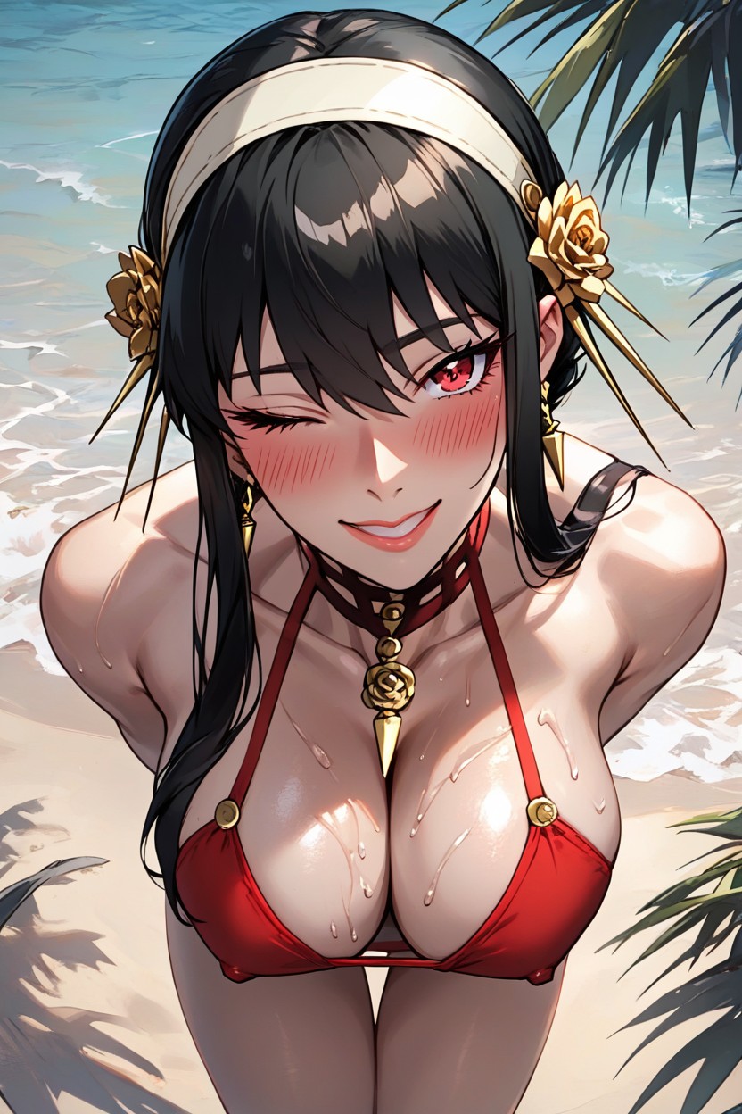 Inviting You In, Arms Behind Back, Sweaty Hentai AI Porn