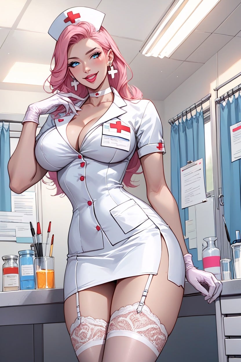 Wasp Waist, Long Black Eyelashes, Happy Hentai AI Porn