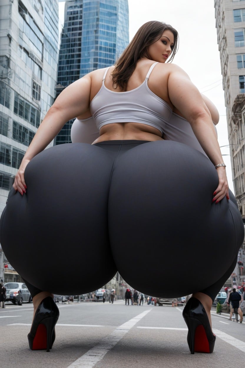 Rear View, Macro Giantess, Gigantic Hyper Breasts AI Porn