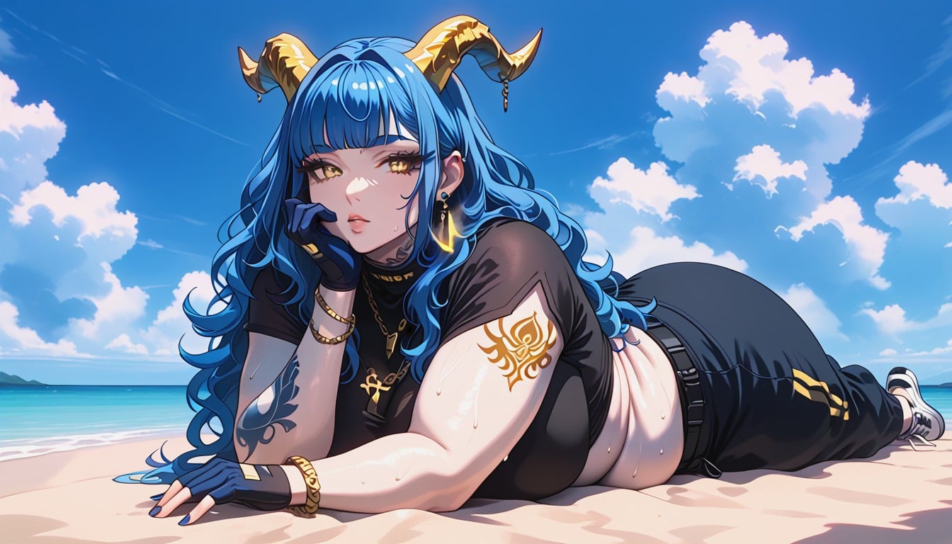 Big White Bangs, Chubby, Hourglass Hentai AI Porn