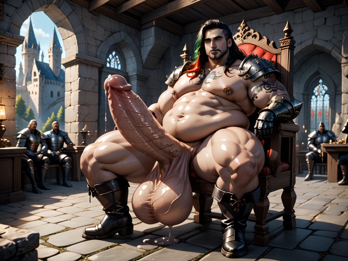 Armor Gloves, Gay Orgy, Impossibly Long Hyper Penis AI Gay Porn