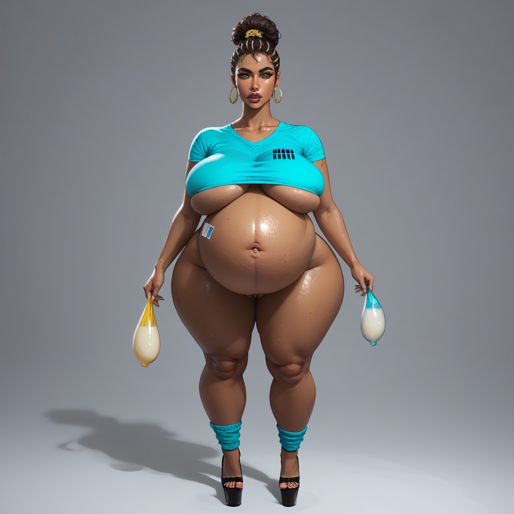Holding A Stuffed, Detailed Eyes, Dark Skin AI Porn
