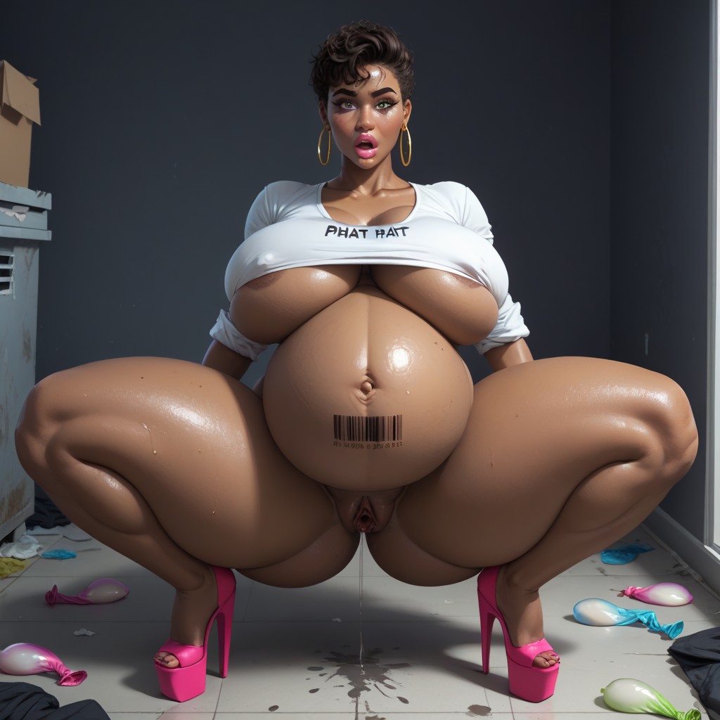 Massive Ass, Barcode Tattoo, Oiled Skin AI Porn