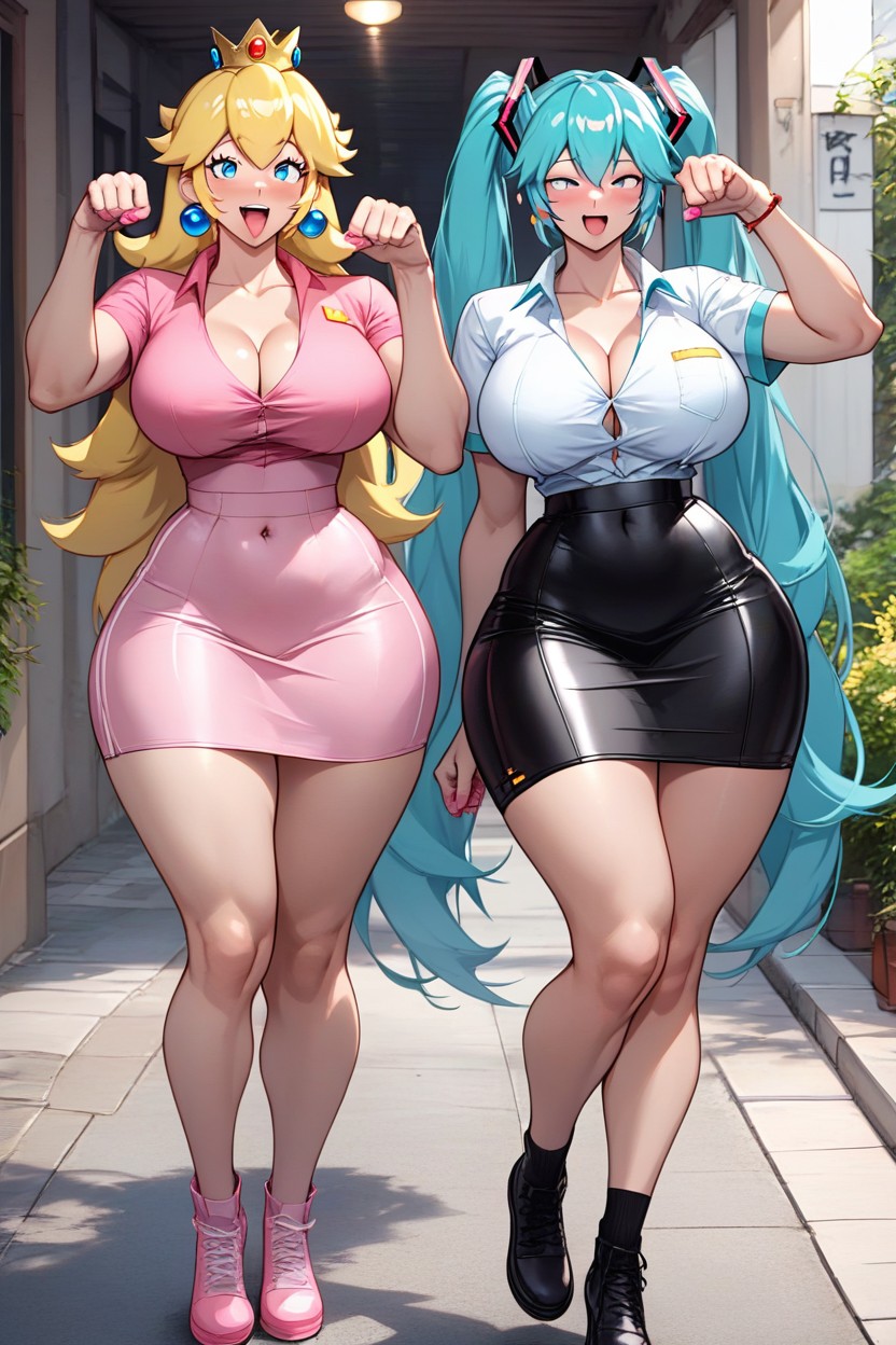 Very Happy, Big Tits, Front View Hentai AI Porn