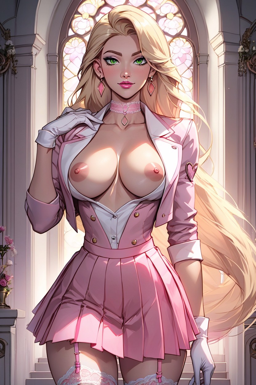 Long Eyelashes, Earrings, Standing Hentai AI Porn