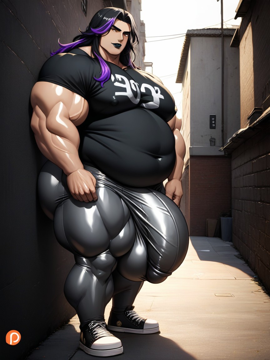 Chubby Fat Body, Black Eyeshadow, Black Nail Polish AI Gay Porn