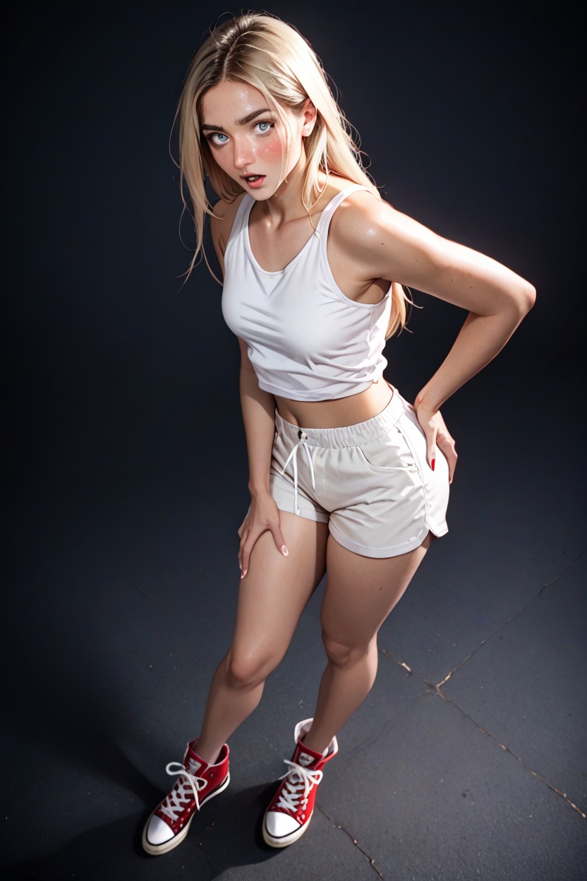 Light Blonde, 18+, Straight Hair AI Porn