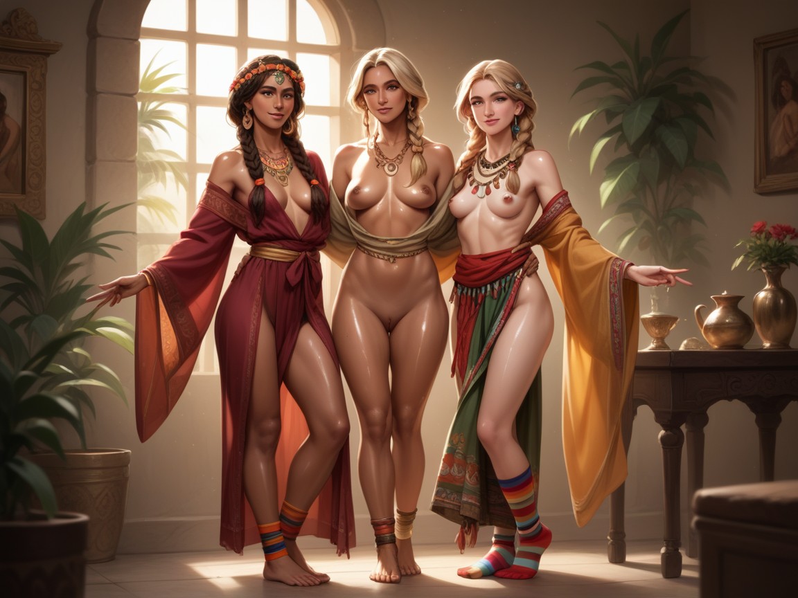 Rear View, Blonde Hair, Sharp Focus AI Porn