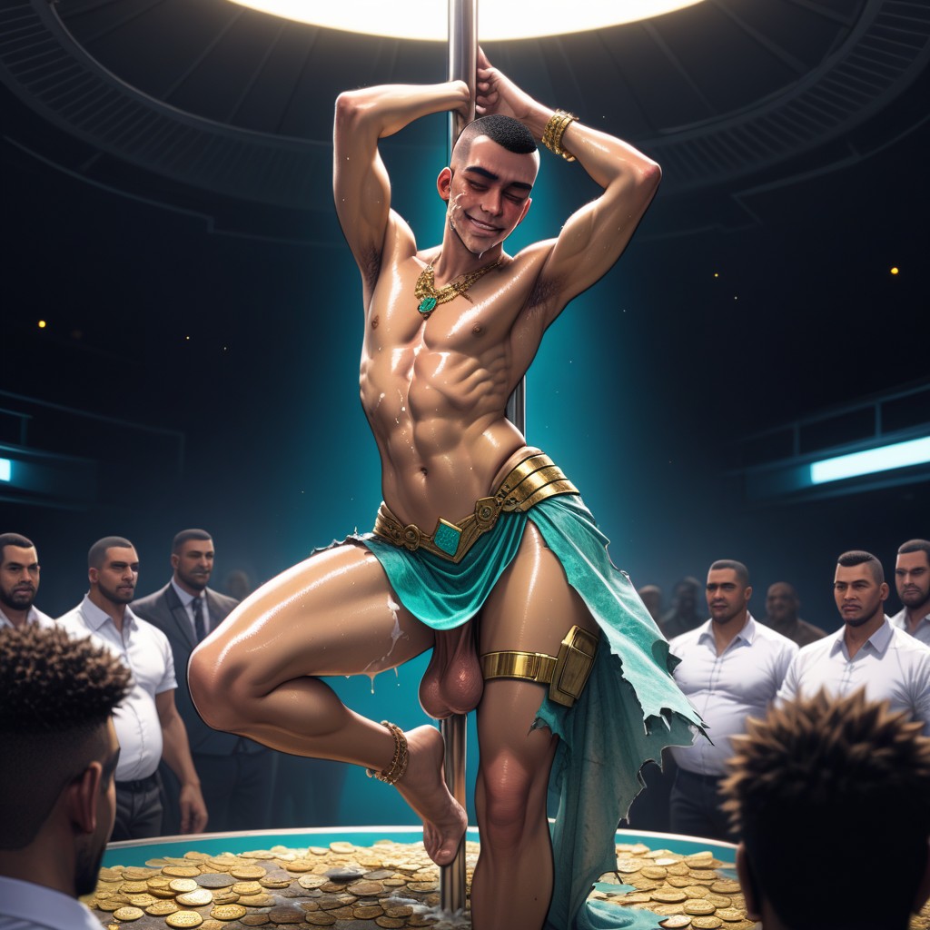 Gold Coins, Oiled Skin, Cumshot AI Gay Porn